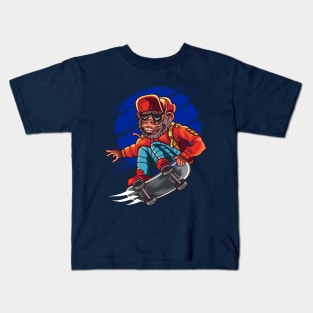 Monkey Skater Skateboard Skateboarding Monkeys Kids T-Shirt